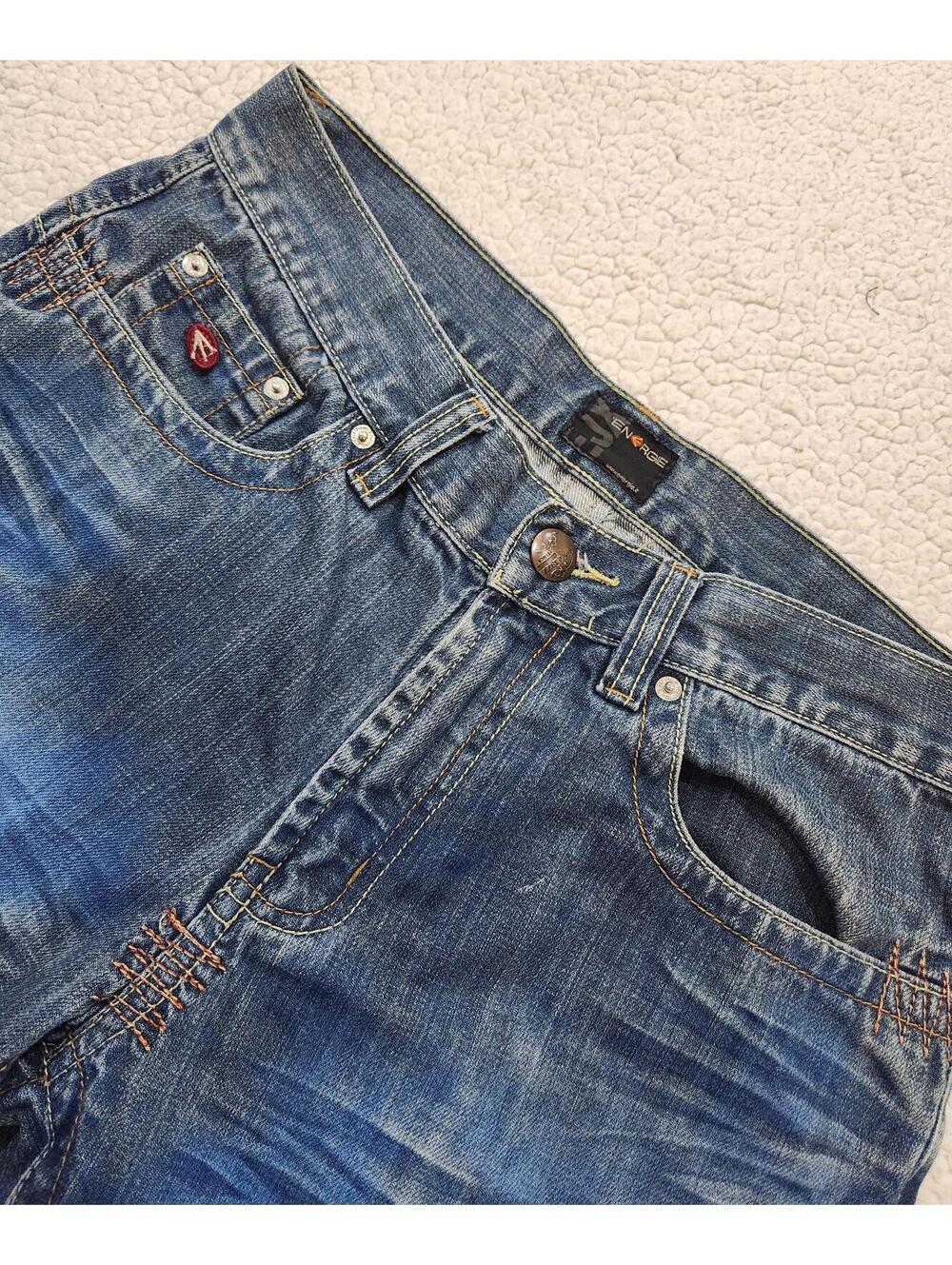 Vintage Y2K ENERGIE Mens Straight Jeans W32 L28 Blue Cotton denim with flaw